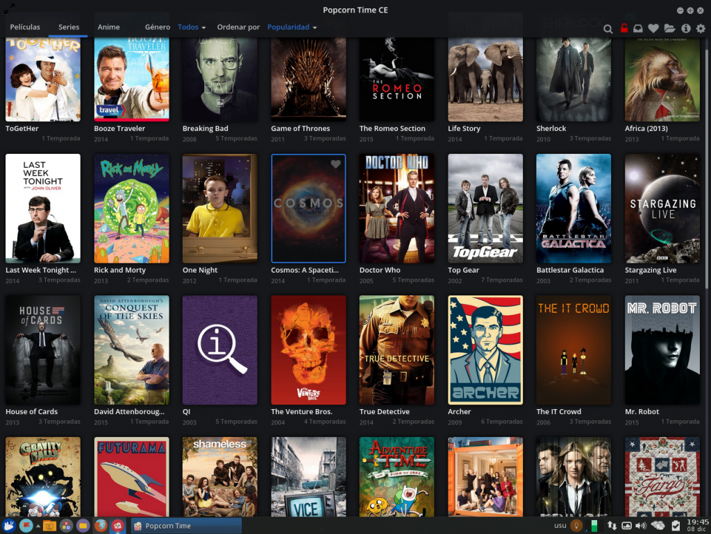 VirtualBox_XJubuntu 64 Pinguy_08_12_2015_19_45_26 Popcorntime Series